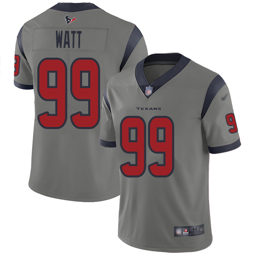 Houston Texans Limited Gray Men J J  Watt Jersey NFL Football #99 Inverted Legend